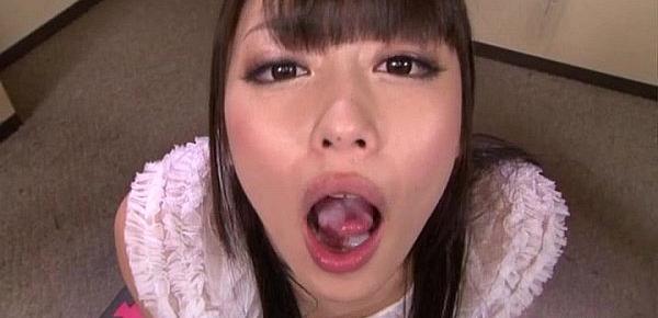  Subtitled Japanese gokkun cumming in mouth with Ayu Sakurai